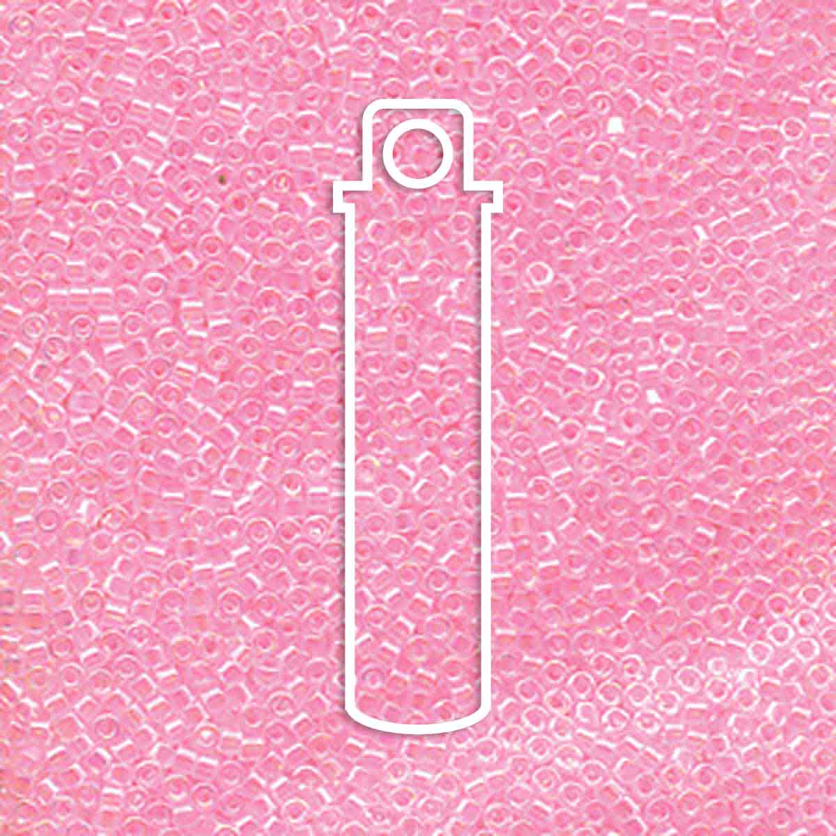 DELICA BEAD LINED PINK AB APRX 7.0 GM