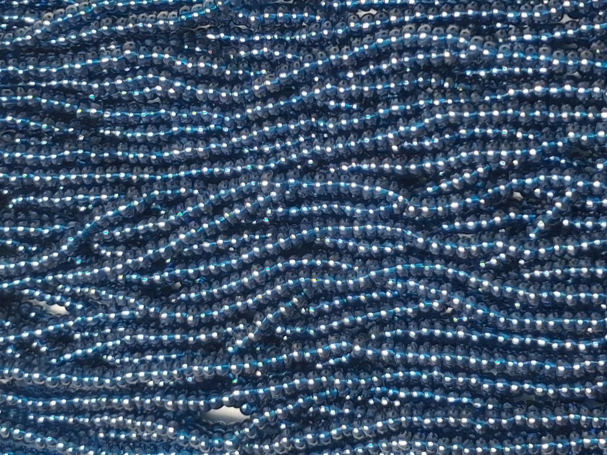 11/0 CZECH MONTANA BLUE LUSTER SEED BEADS 12 STRING/HNK-APPX 34 GMS