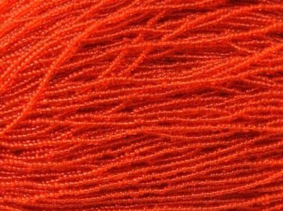 11/0 CZECH ORANGE HYACINTH TR SEED BEADS 12 STRING/HNK-APPX 17 GMS