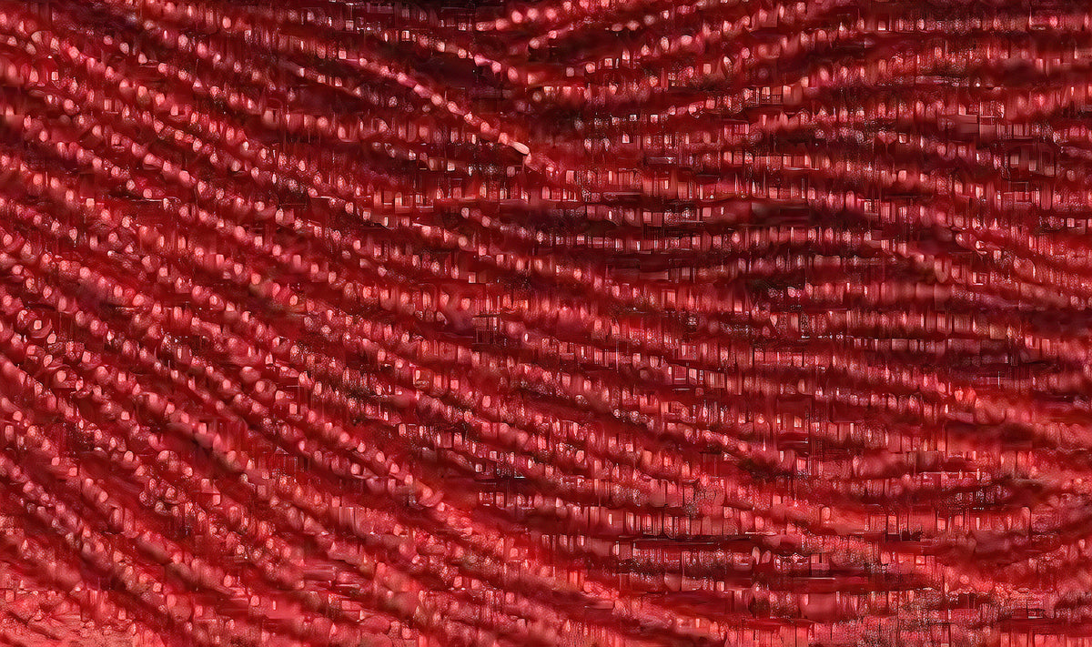 11/0 CZECH RUBY TR SEED BEADS 12 STRING/HNK-APPX 17 GMS