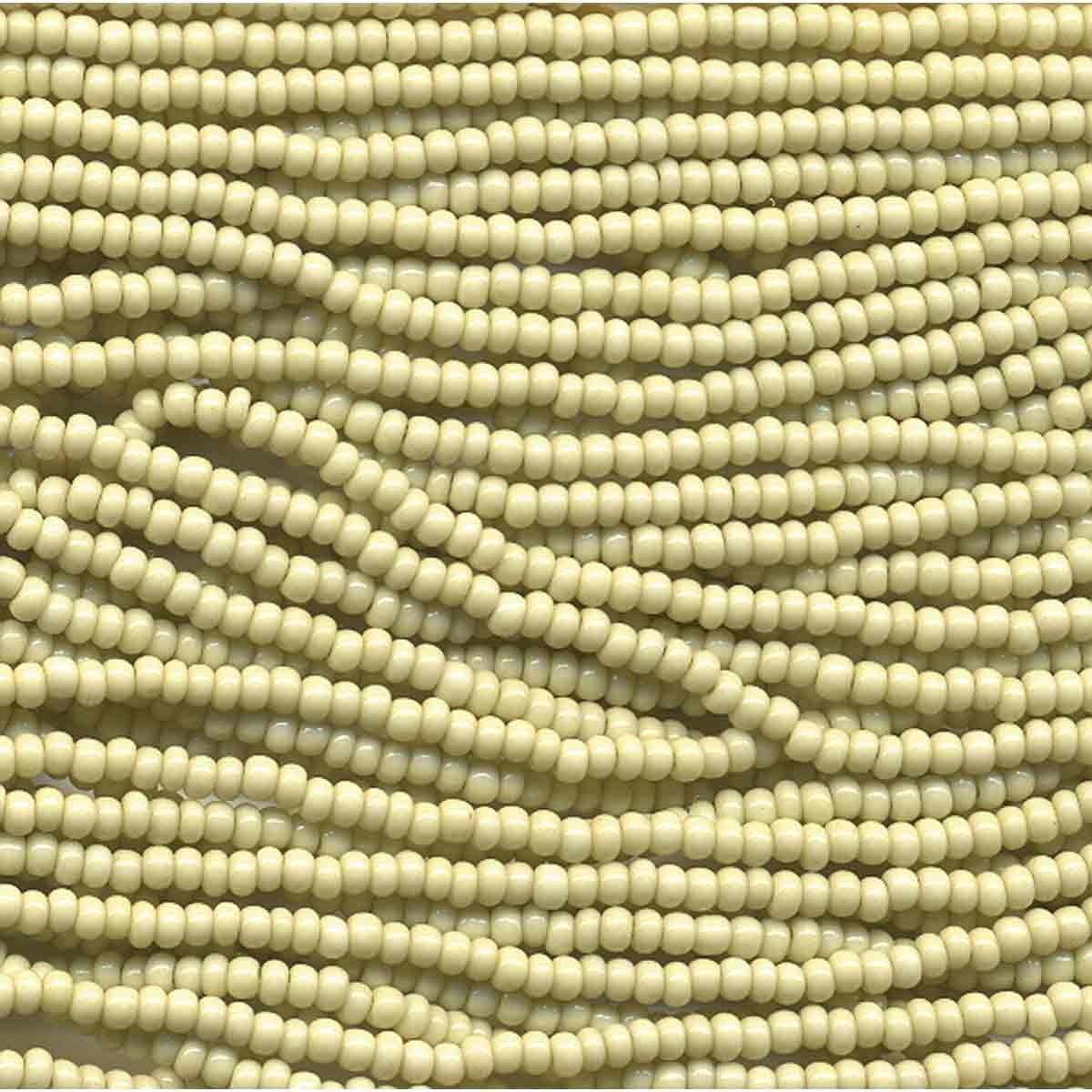 11/0 CZECH LT OLIVE SOLGE 12 STRING/HNK-APPX 19 GMS