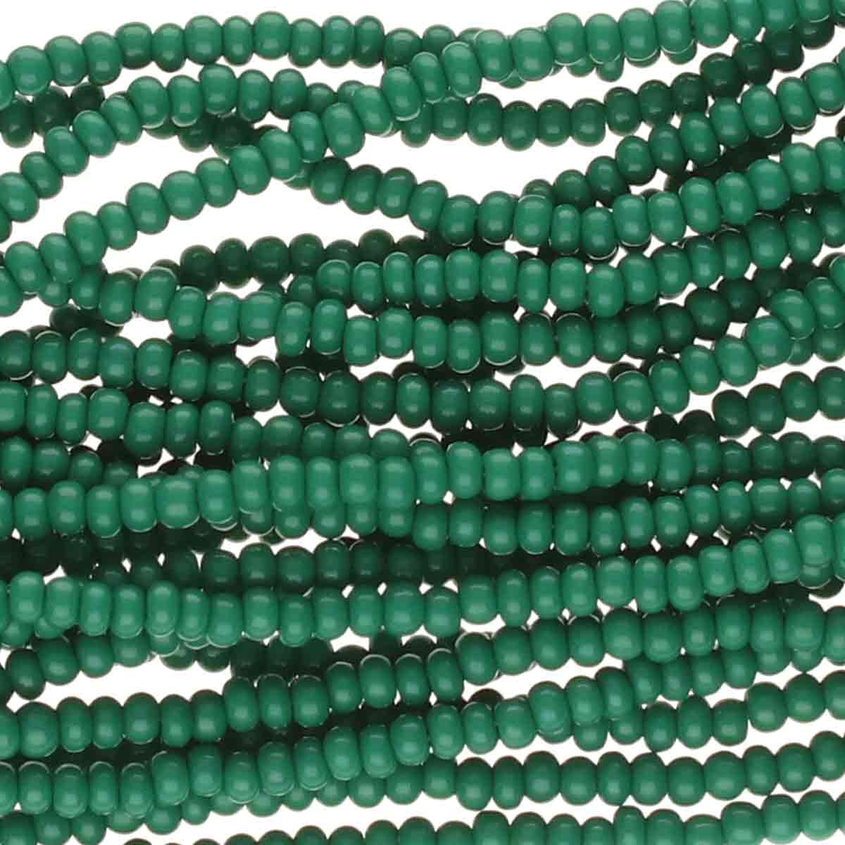 11/0 CZECH FOREST GREEN OP -12 STRING/HNK-APPX 18 GMS