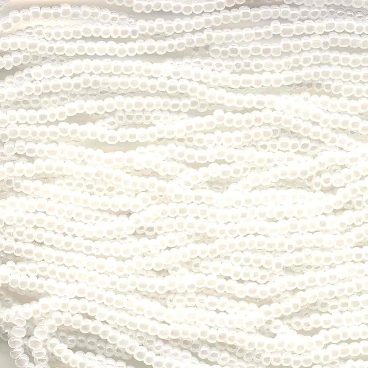 11/0 CZECH WHITE PEARL 12 STRING/HNK-APPX 17 GMS