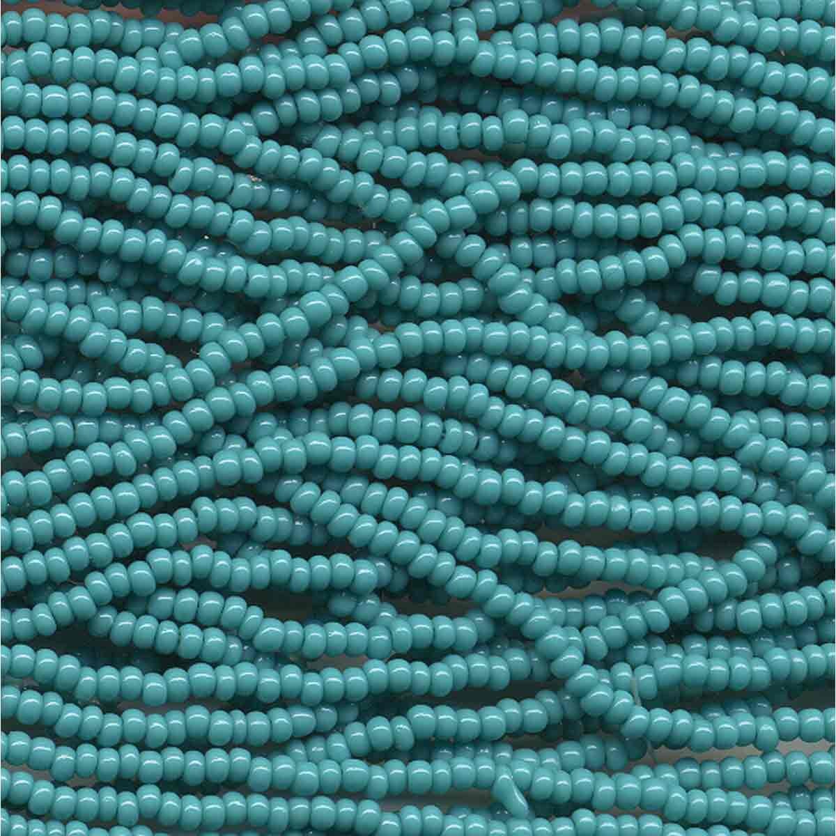 11/0 CZECH GREEN TURQ 12 STRING/HNK-APPX 19 GMS