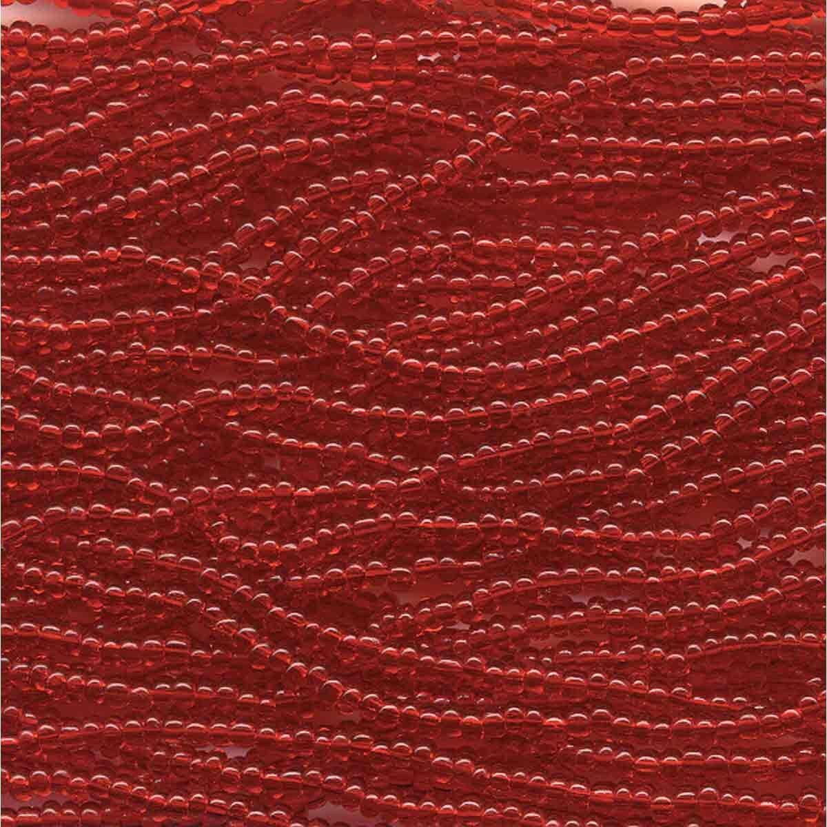 11/0 CZECH LT RUBY 12 STRING/HNK-APPX 19 GMS