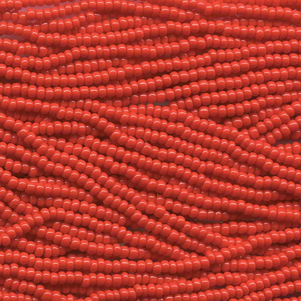 11/0 CZECH LT RED 12 STRING/HNK-APPX 19 GMS