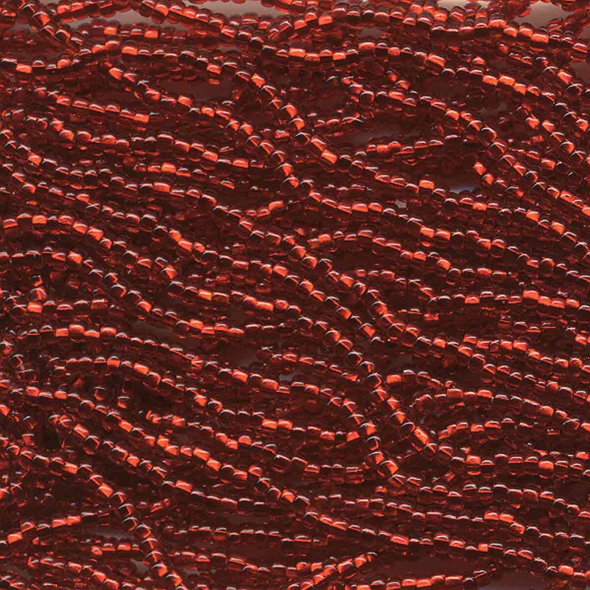11/0 CZECH LT RUBY S/L 12 STRING/HNK-APPX 18 GMS